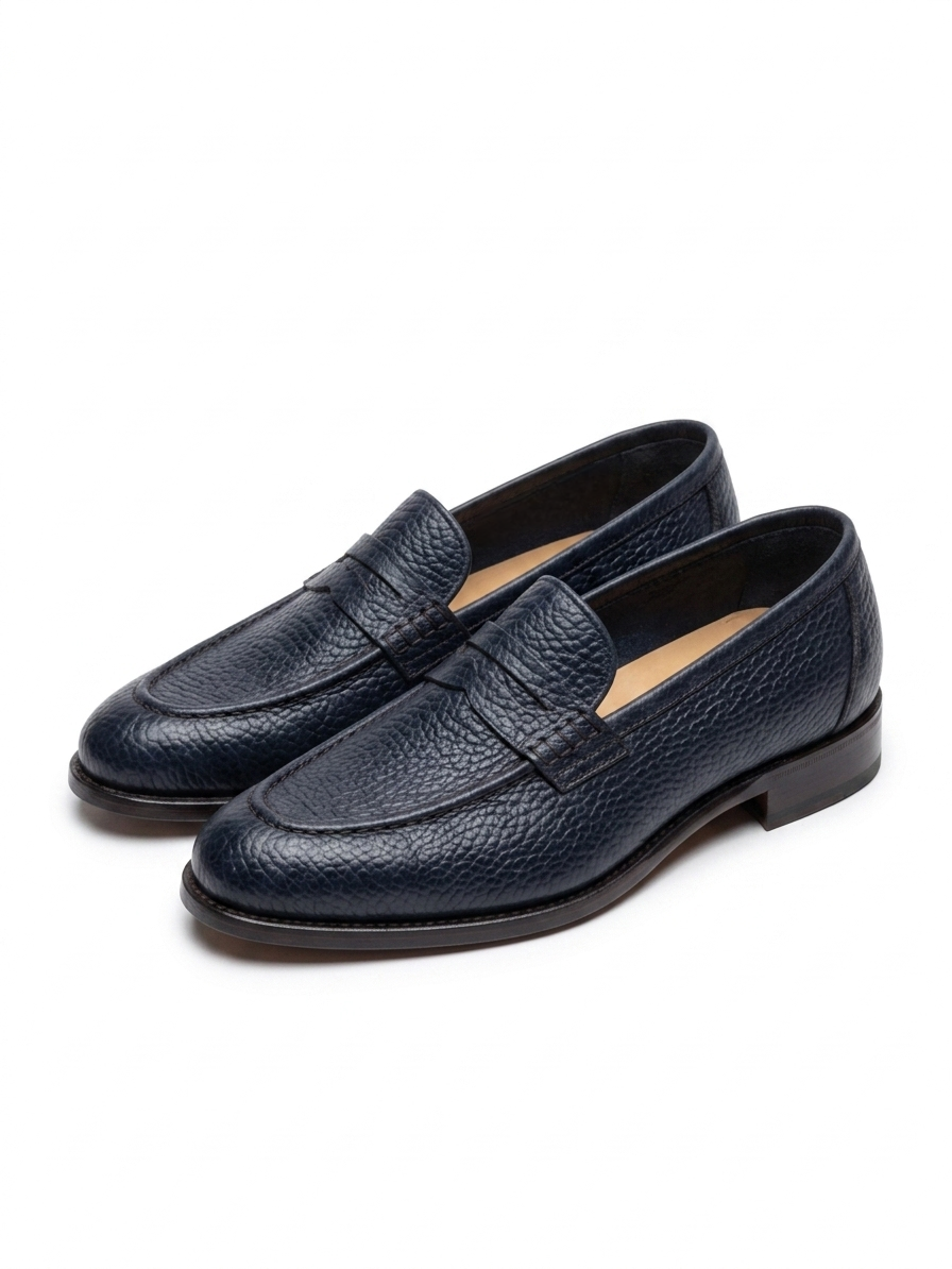 Cuero Meridian Stride Pebble-Grain Loafers
