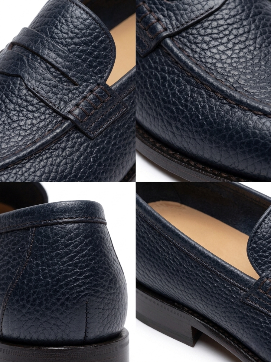 Cuero Meridian Stride Pebble-Grain Loafers