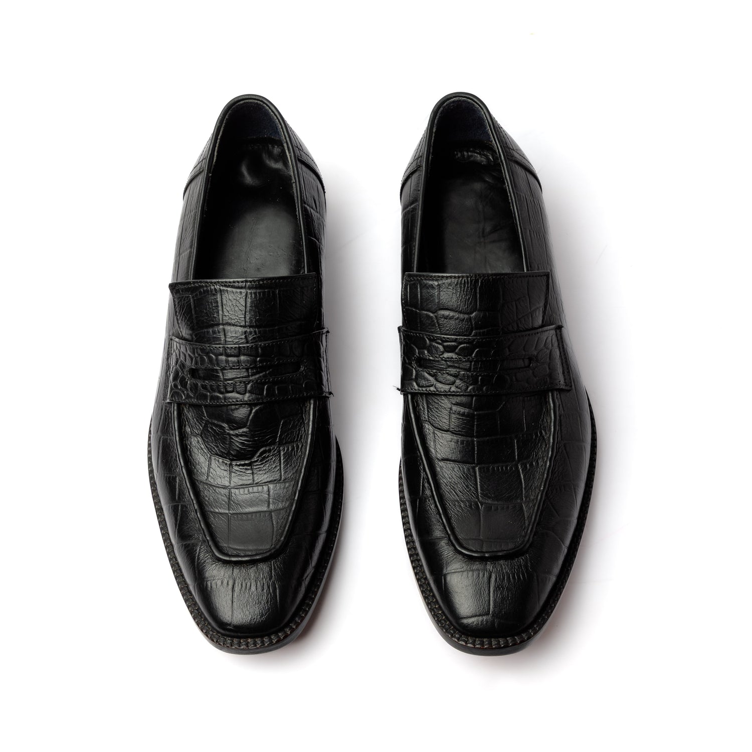 Cuero Ace Croco Black Loafers