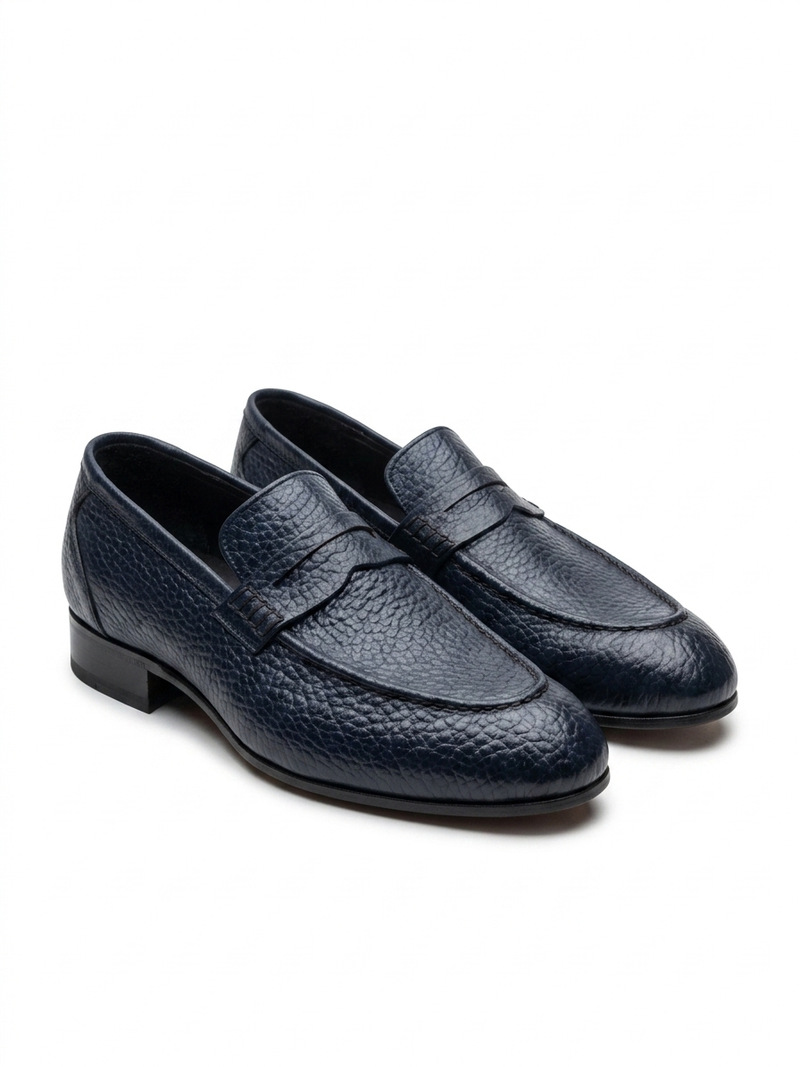Cuero Meridian Stride Pebble-Grain Loafers