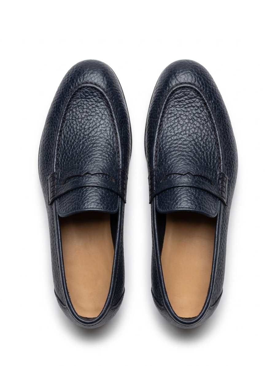 Cuero Meridian Stride Pebble-Grain Loafers