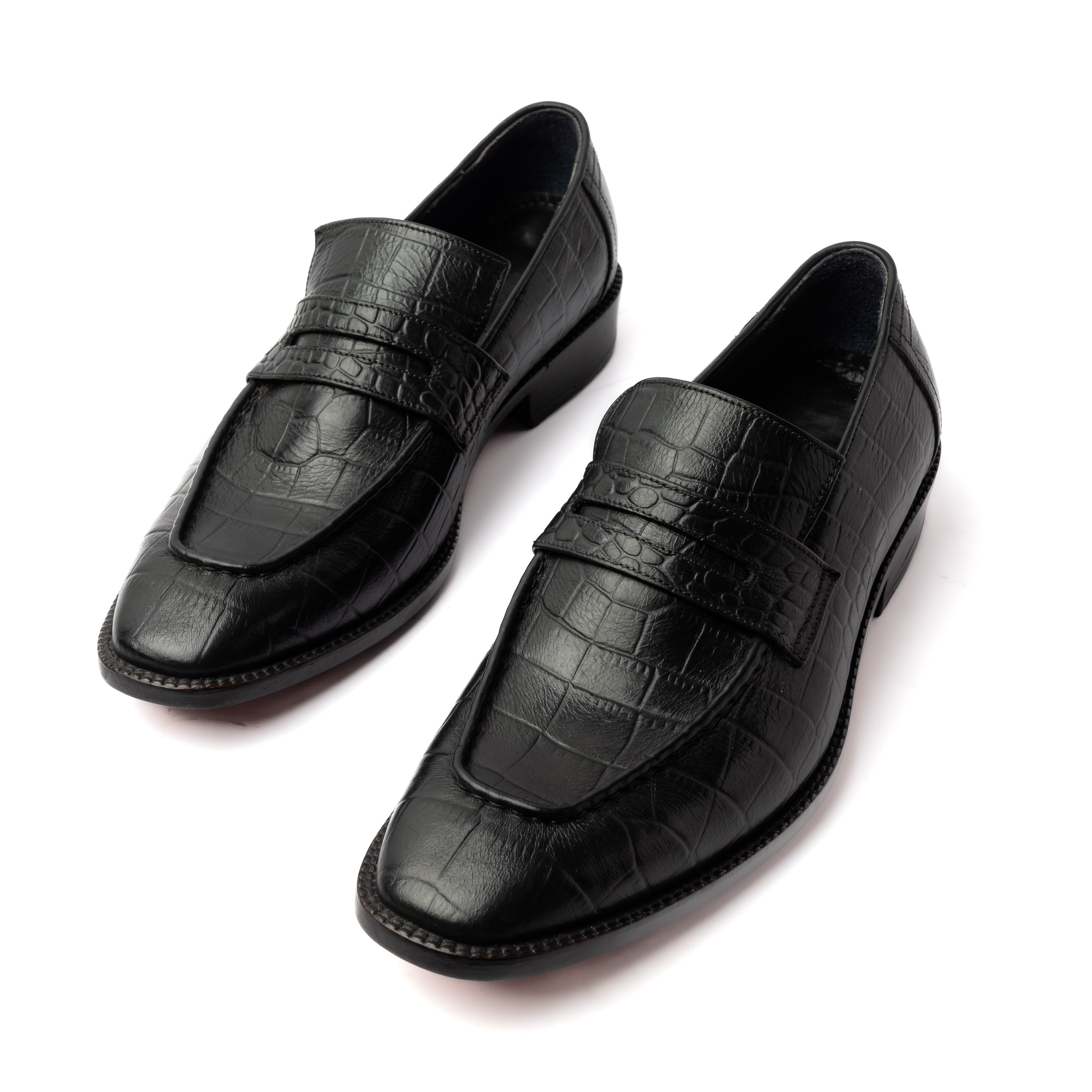 Cuero Ace Croco Black Loafers – CUERO - Main Image