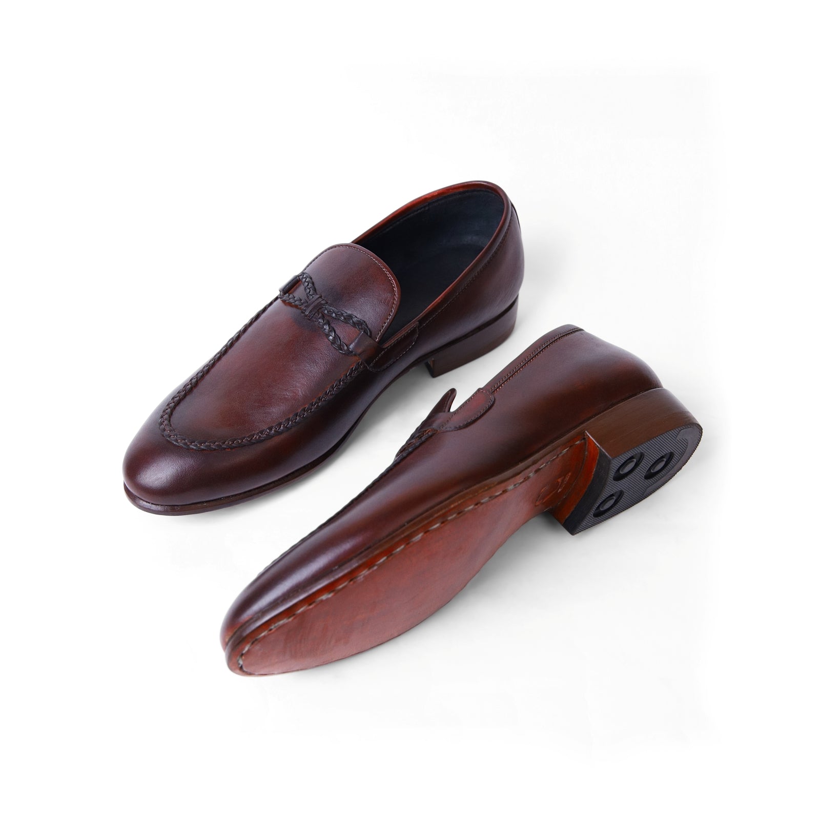 Cuero Obsidian Jack-Braided Loafers